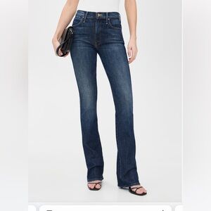 MOTHER Dark Blue High-Rise Straight Jeans